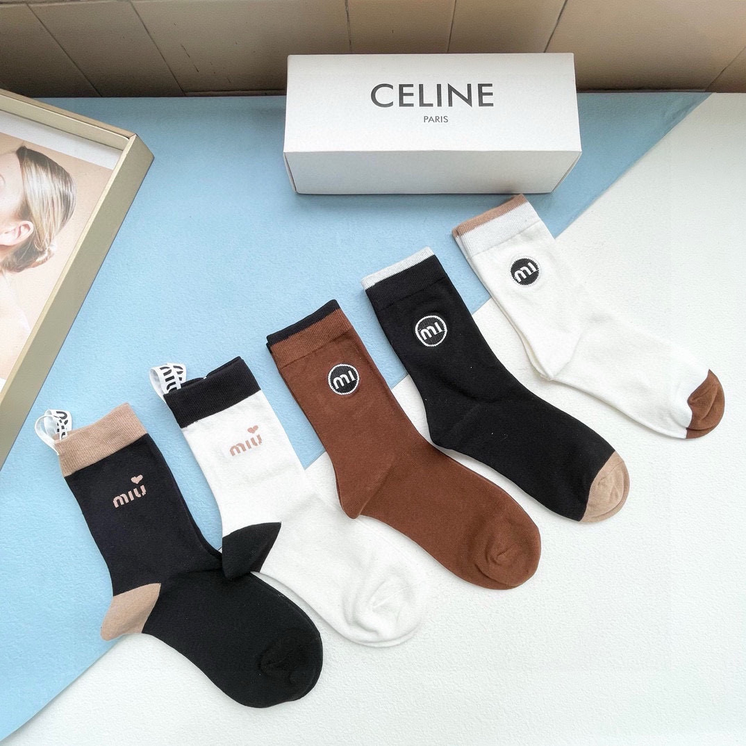 [TOP] Miu Miu Socks - 5 Pieces as a Set