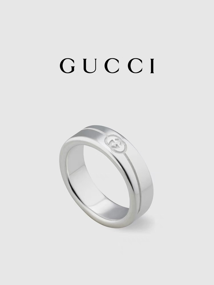 [TOP] GUCCI GG Ring - Sliver