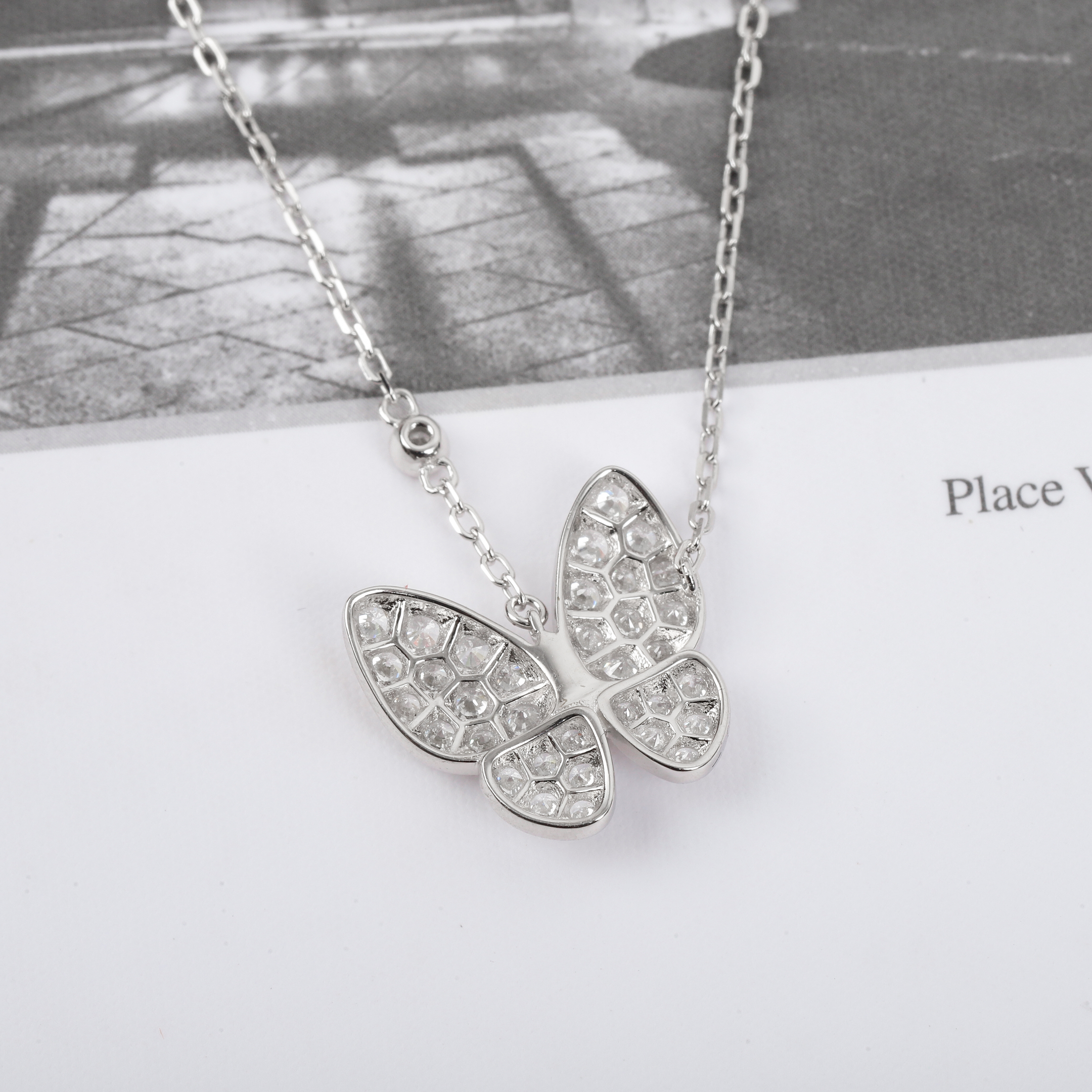 [TOP] Van Cleef & Arpels Butterfly Necklace - Silver
