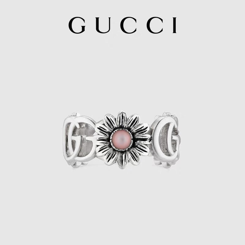 [TOP] GUCCI GG Ring - Sliver