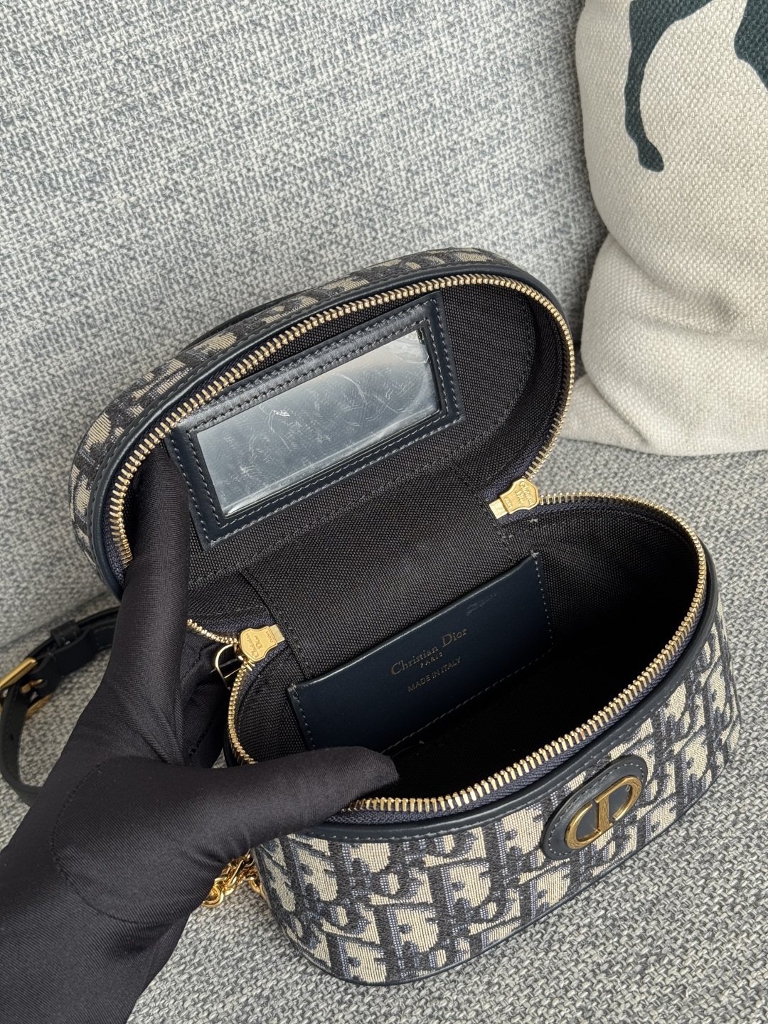 [TOP] Christian Dior 30 Montaigne Vanity Bag 16.5x8x9.5cm  - Blue