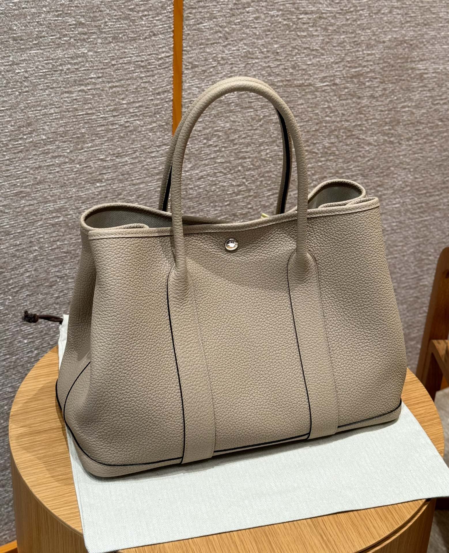 [TOP] HERMES Garden Party Bags Leather 23cm 30cm 36cm - Gris Tourterelle