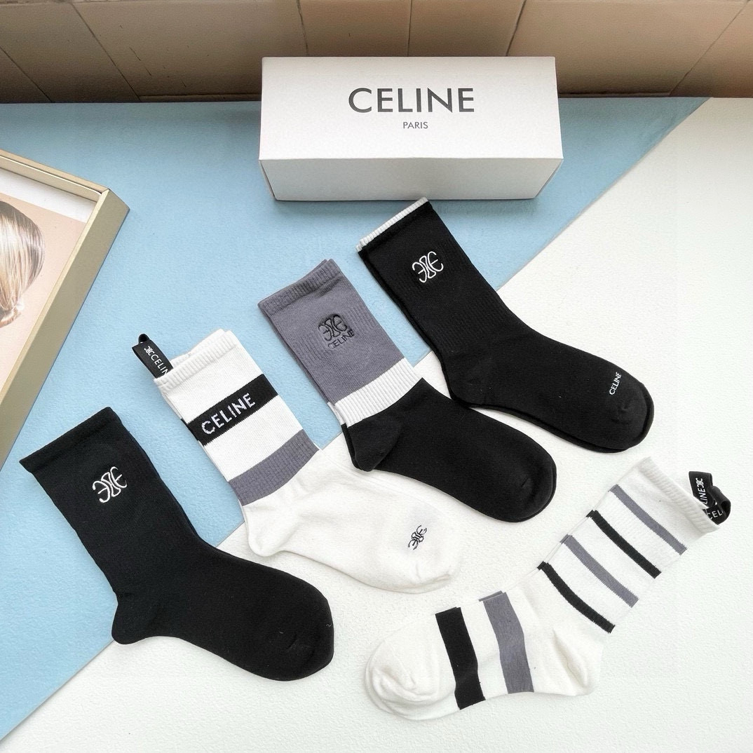 [TOP] CELINE Socks - 5 Pieces as a Set
