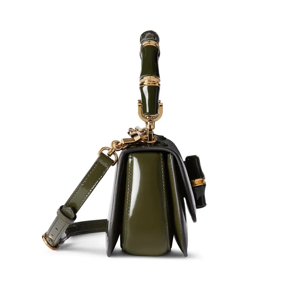 [TOP] GUCCI GG Bamboo Diva Handbag 26.6x 13 x 8 cm - Green