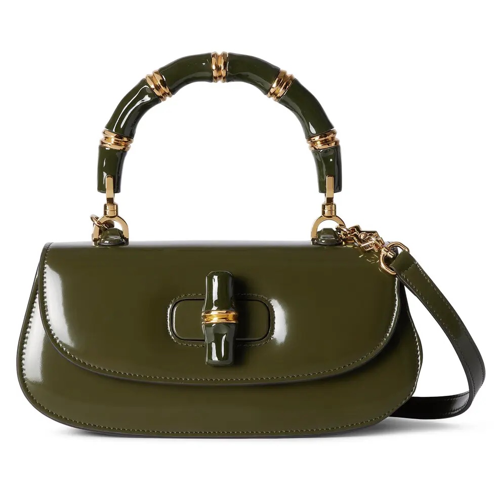 [TOP] GUCCI GG Bamboo Diva Handbag 26.6x 13 x 8 cm - Green