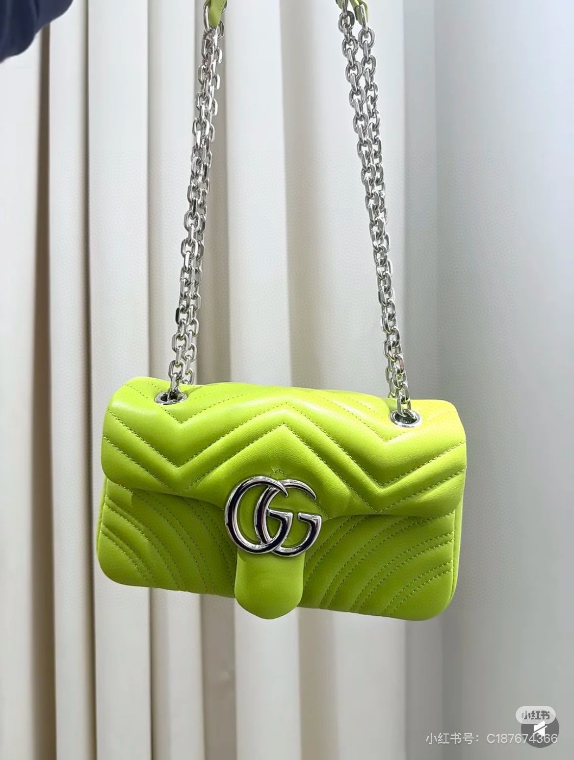 [TOP] GUCCI GG Marmont Bag 22x 12.5x 6 cm - Fluorescent Green