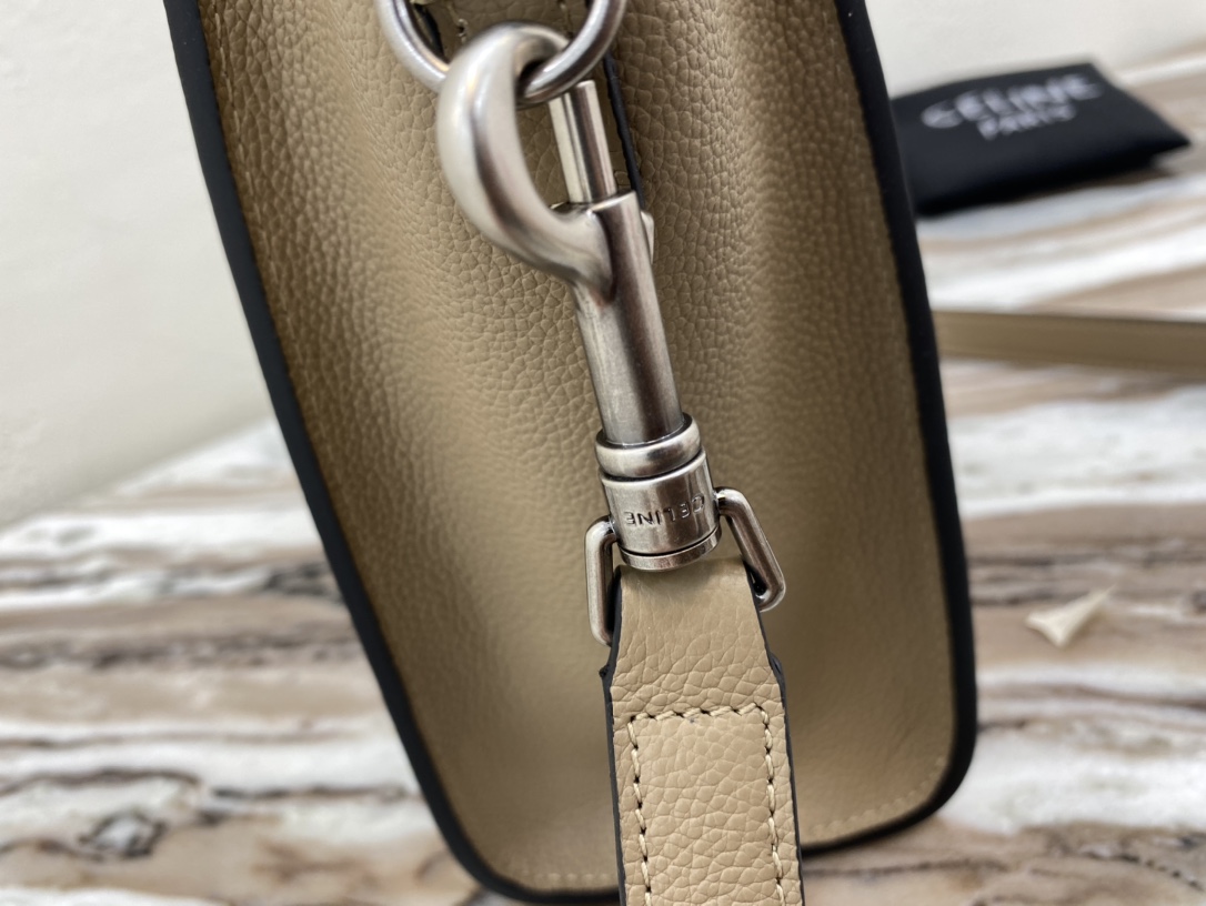 [TOP] CELINE Nano Luggage Grainy Bag 20x20x10cm - Brown & SHW