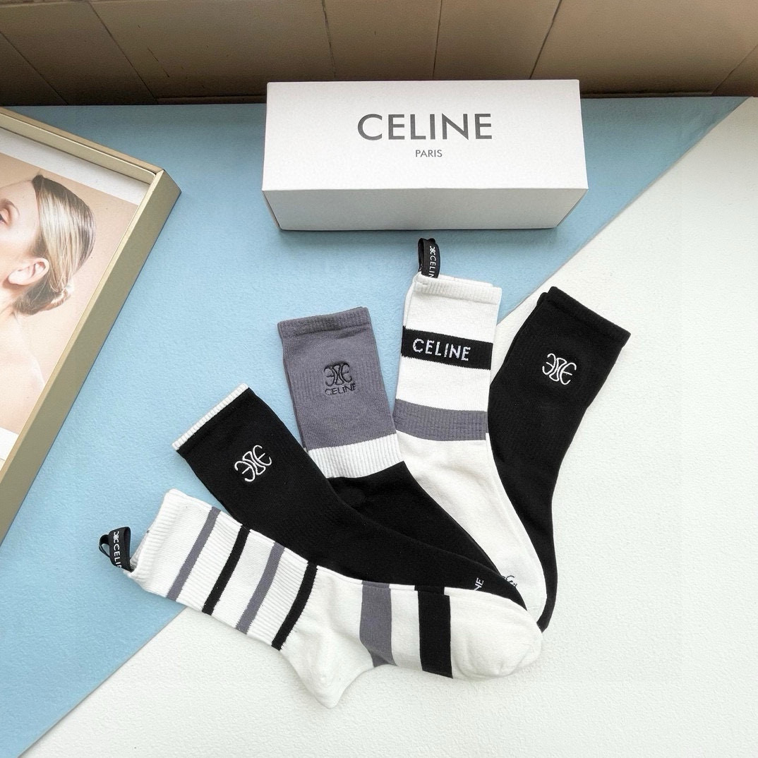 [TOP] CELINE Socks - 5 Pieces as a Set