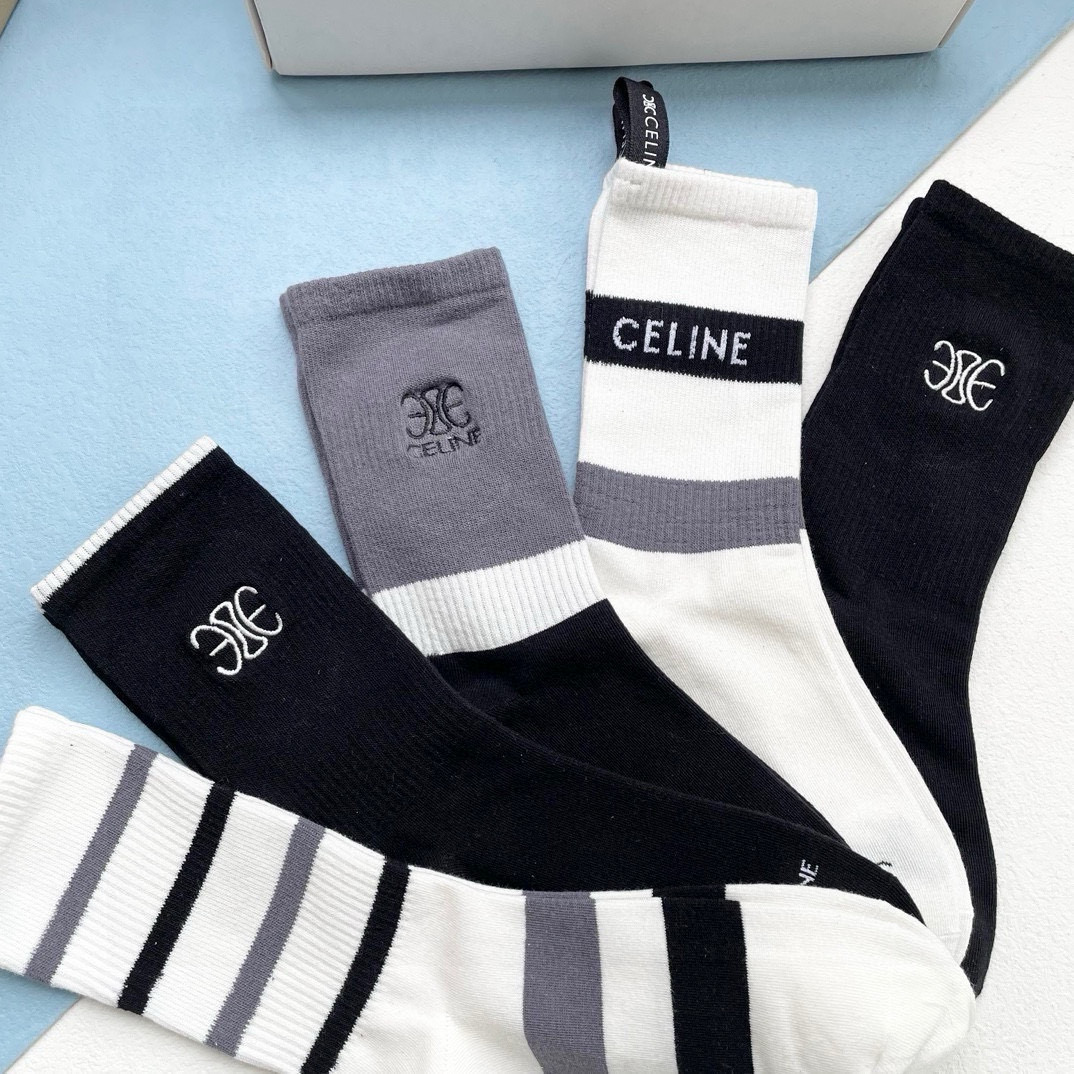 [TOP] CELINE Socks - 5 Pieces as a Set