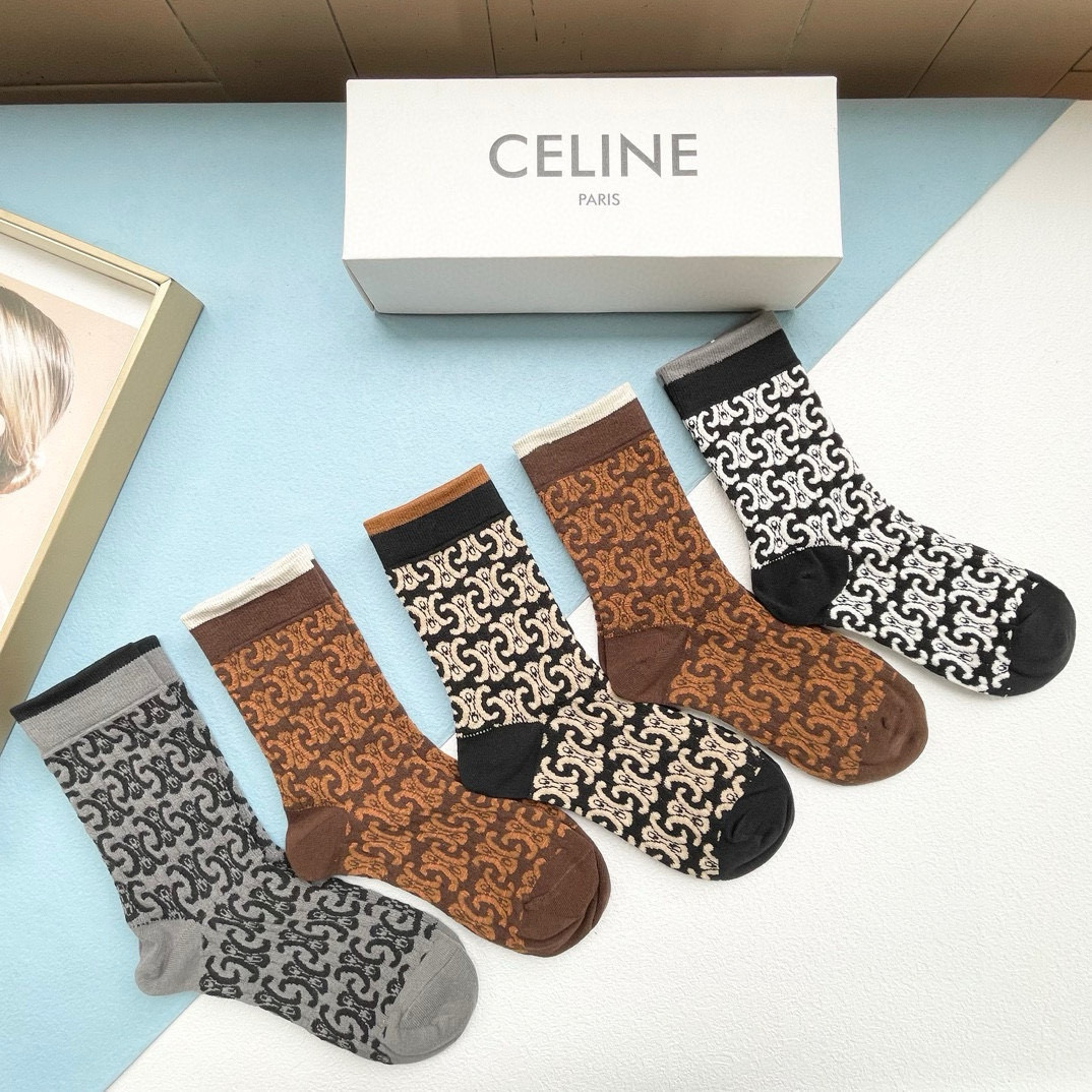 [TOP] CELINE Socks - 5 Pieces as a Set