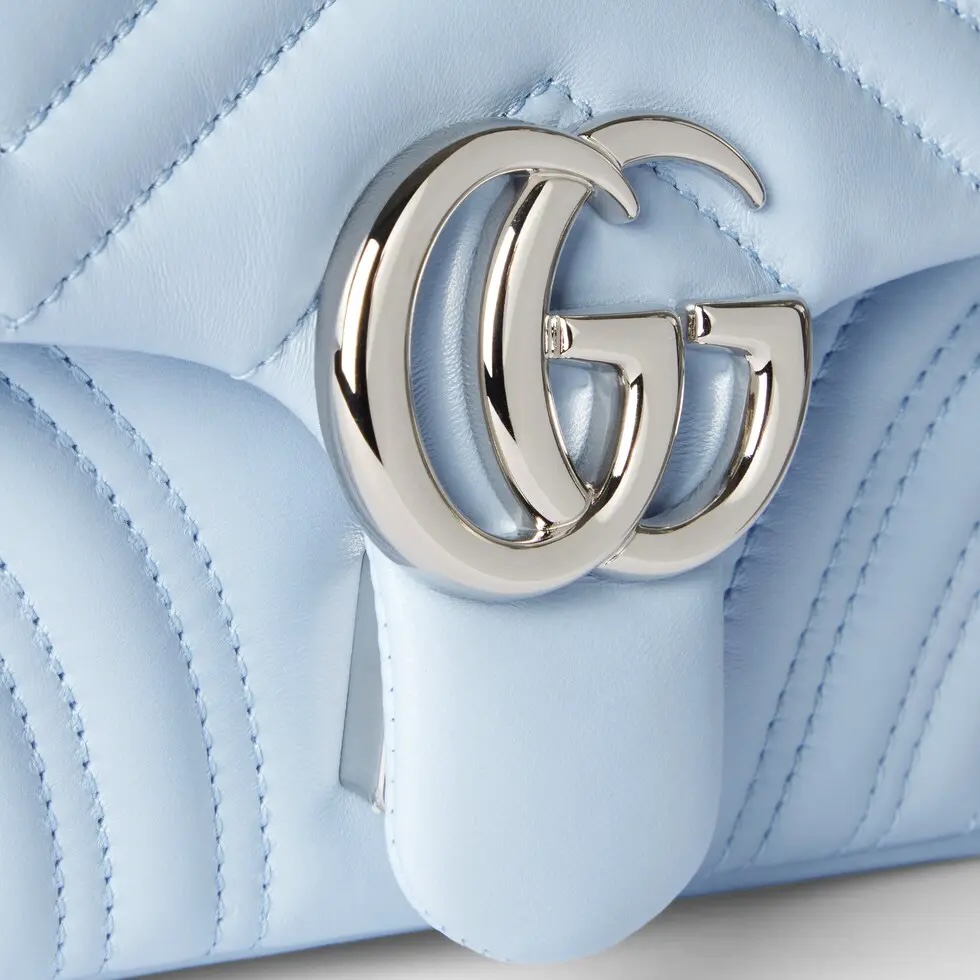 [TOP] GUCCI GG Marmont Bag 22x 12.5x 6 cm - Light Blue