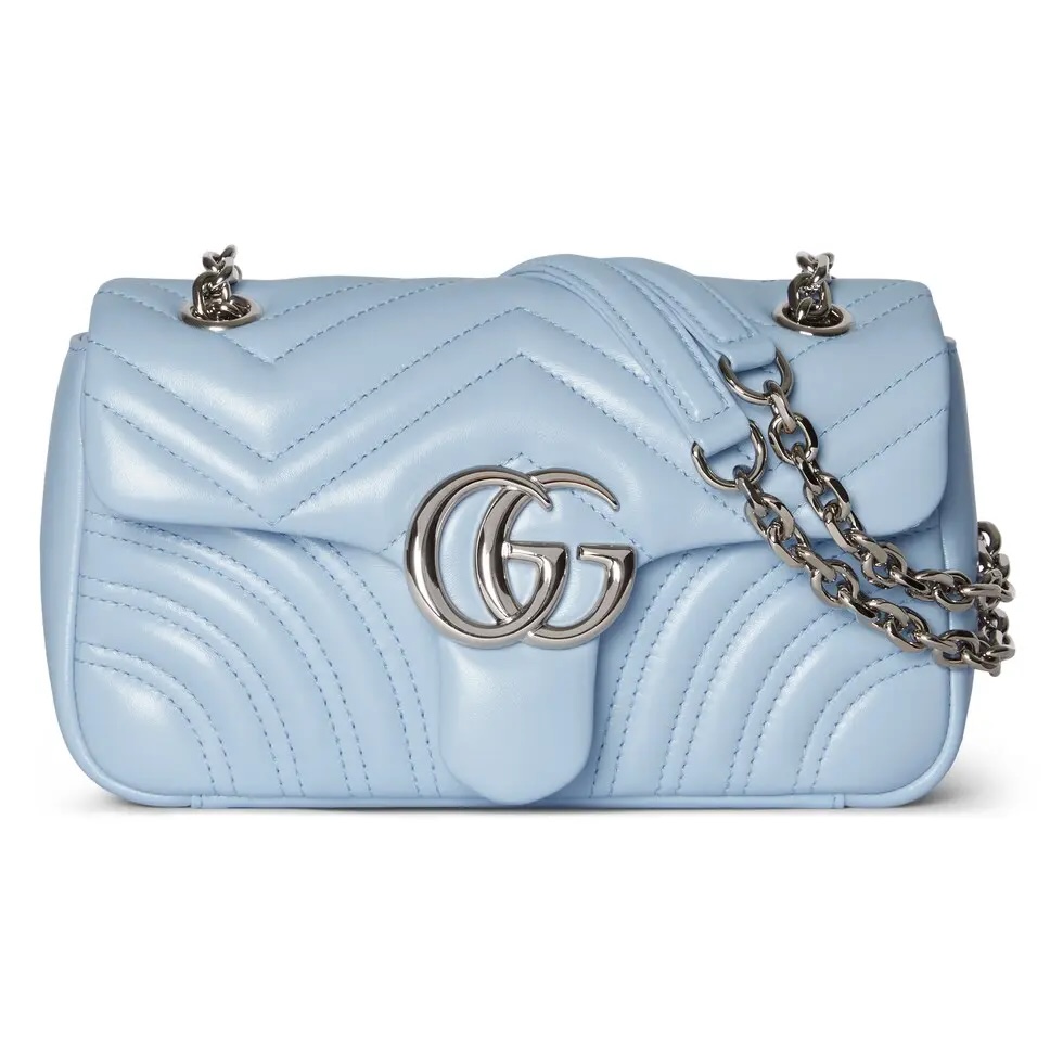 [TOP] GUCCI GG Marmont Bag 22x 12.5x 6 cm - Light Blue