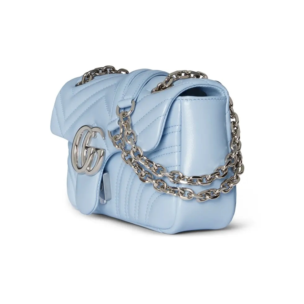 [TOP] GUCCI GG Marmont Bag 22x 12.5x 6 cm - Light Blue