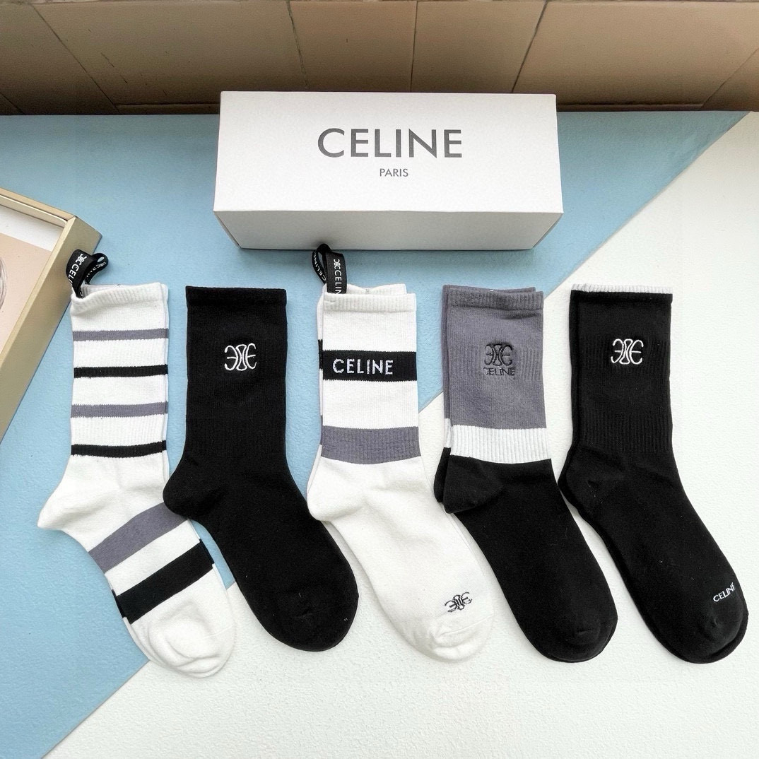 [TOP] CELINE Socks - 5 Pieces as a Set