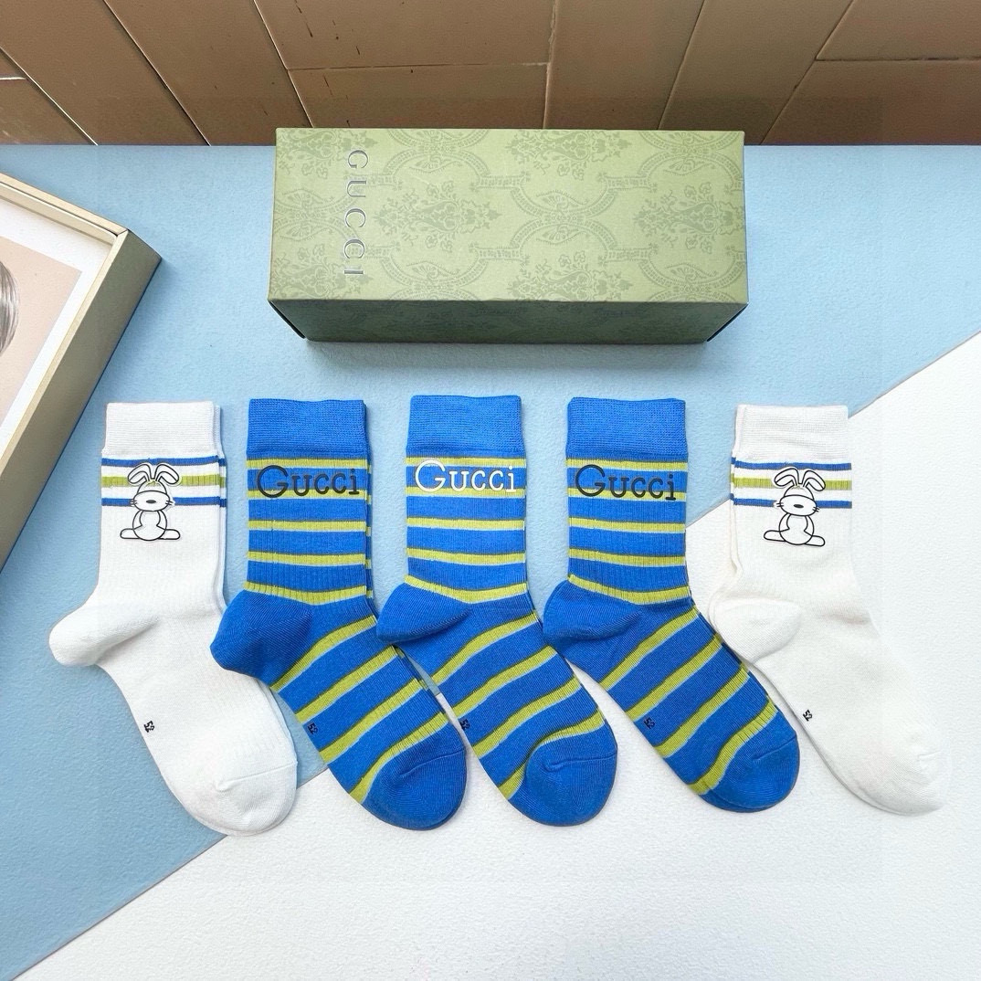 [TOP] GUCCI Socks - 5 Pieces as a Set