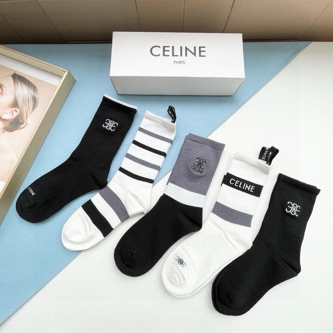 [TOP] CELINE Socks - 5 Pieces as a Set