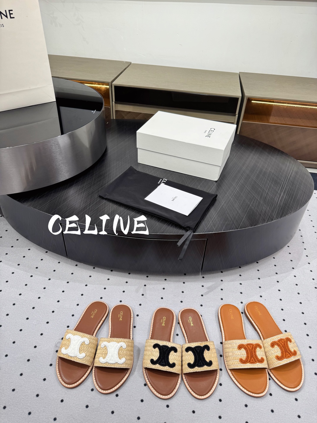 [TOP] CELINE Weaving Slippers - 3 Colors