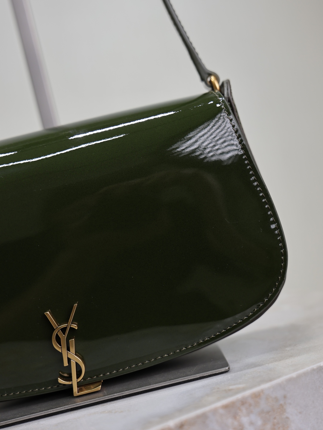 [TOP] Yves Saint Laurent YSL Voltaire Mini Patent Skin Underarms Bags 17.5×13.5×5cm - Green&GWH