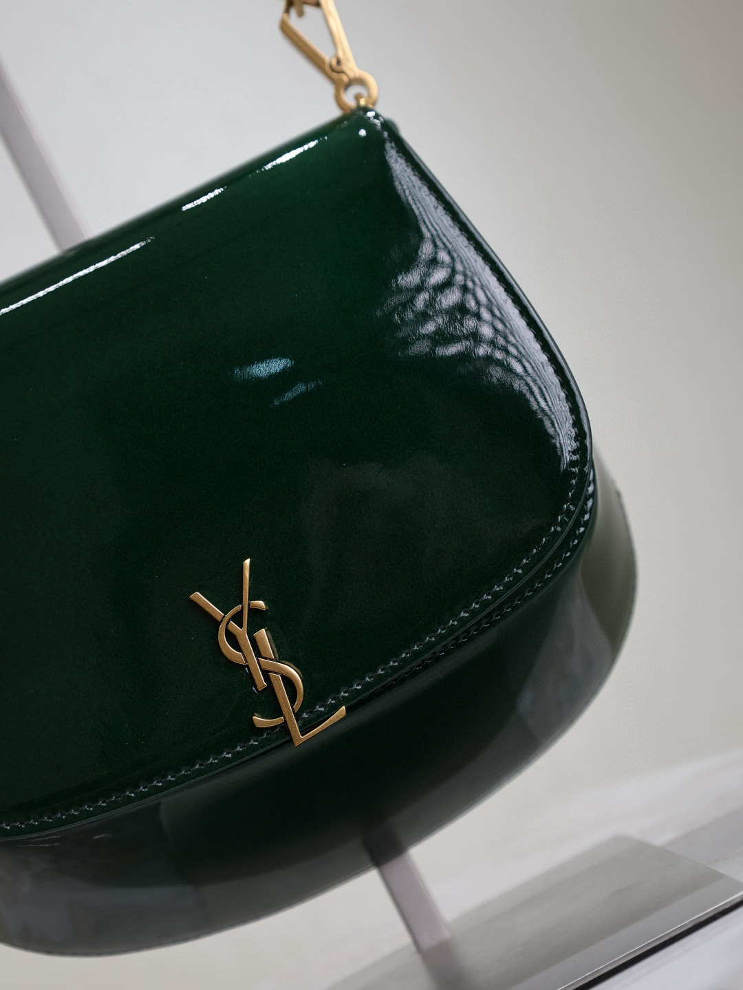 [TOP] Yves Saint Laurent YSL Voltaire Patent Skin Underarms Bags 17.5x21x8cm - Green&GWH
