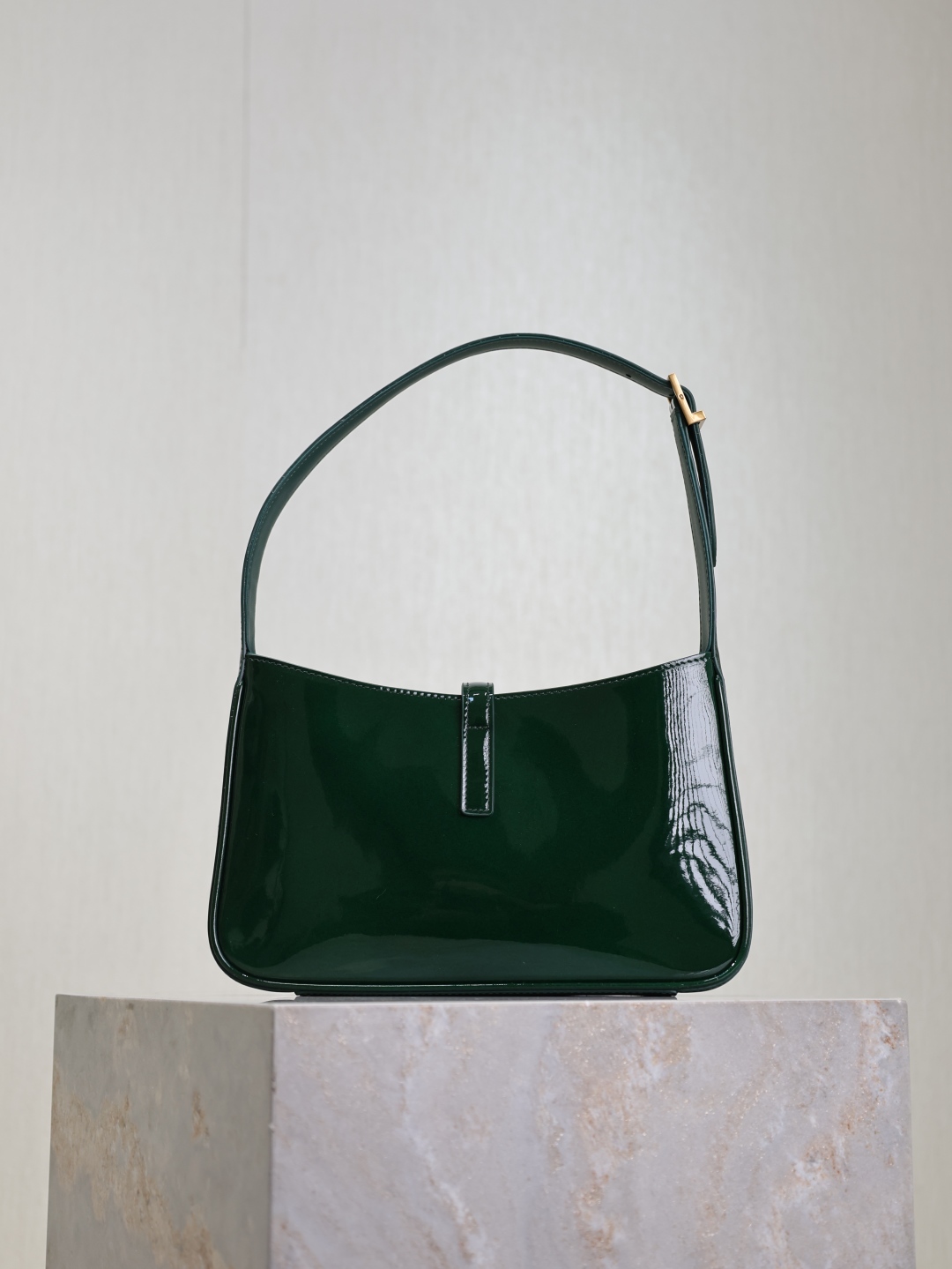 [TOP] Yves Saint Laurent YSL Le 5A7 Bag Patent Skin Underarm Bag 25X14X6cm - Green