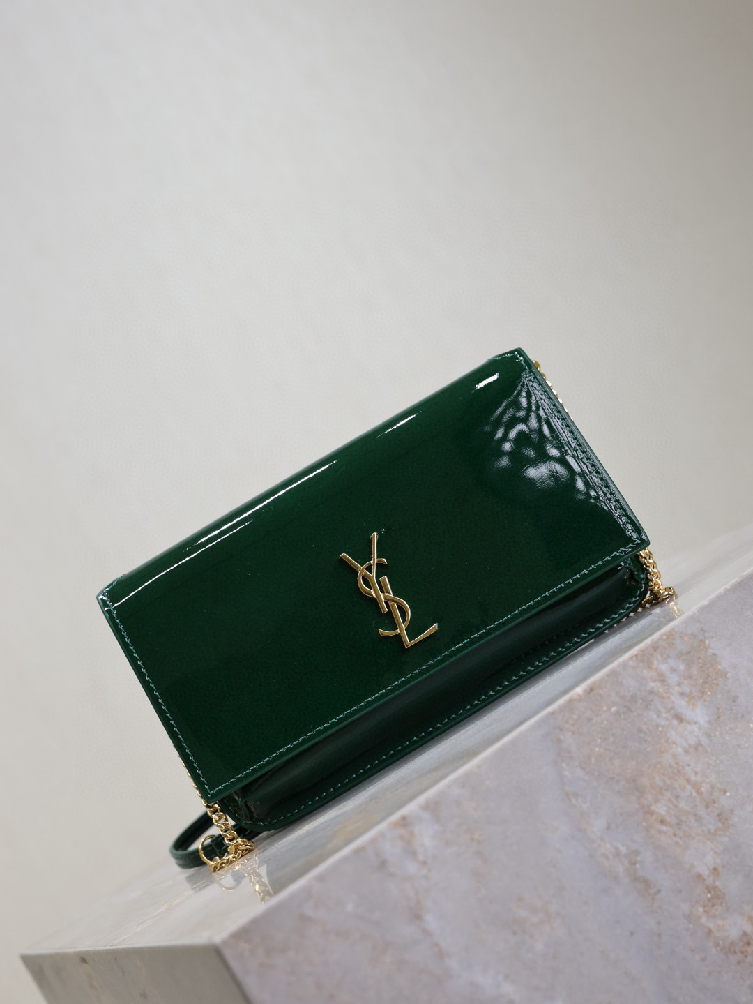 [TOP] Yves Saint Laurent YSL Kate Bag Green Patent Leather Bag18x11x2cm - Green