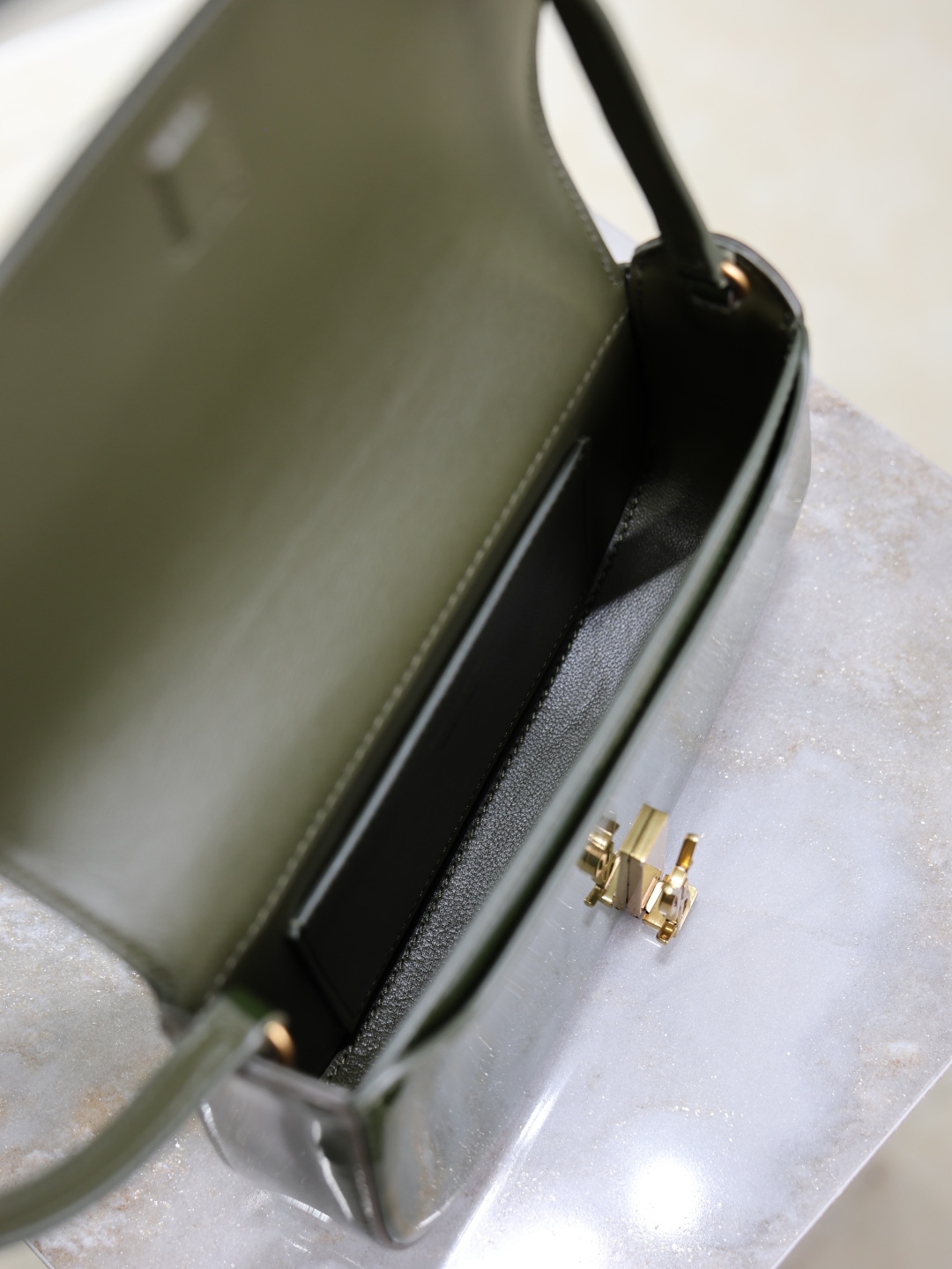 [TOP] Yves Saint Laurent YSL Voltaire Mini Patent Skin Underarms Bags 17.5×13.5×5cm - Green&GWH