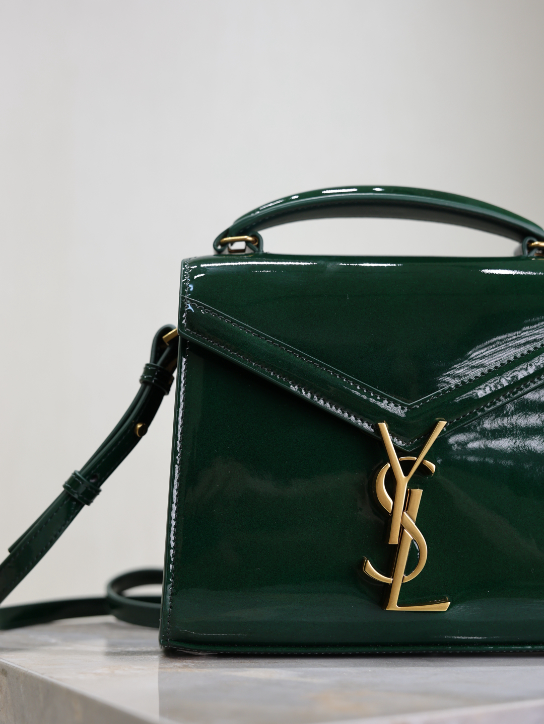[TOP] Yves Saint Laurent YSL Cassandra Mini Handbag 20×16×7.5cm- Green&GHW