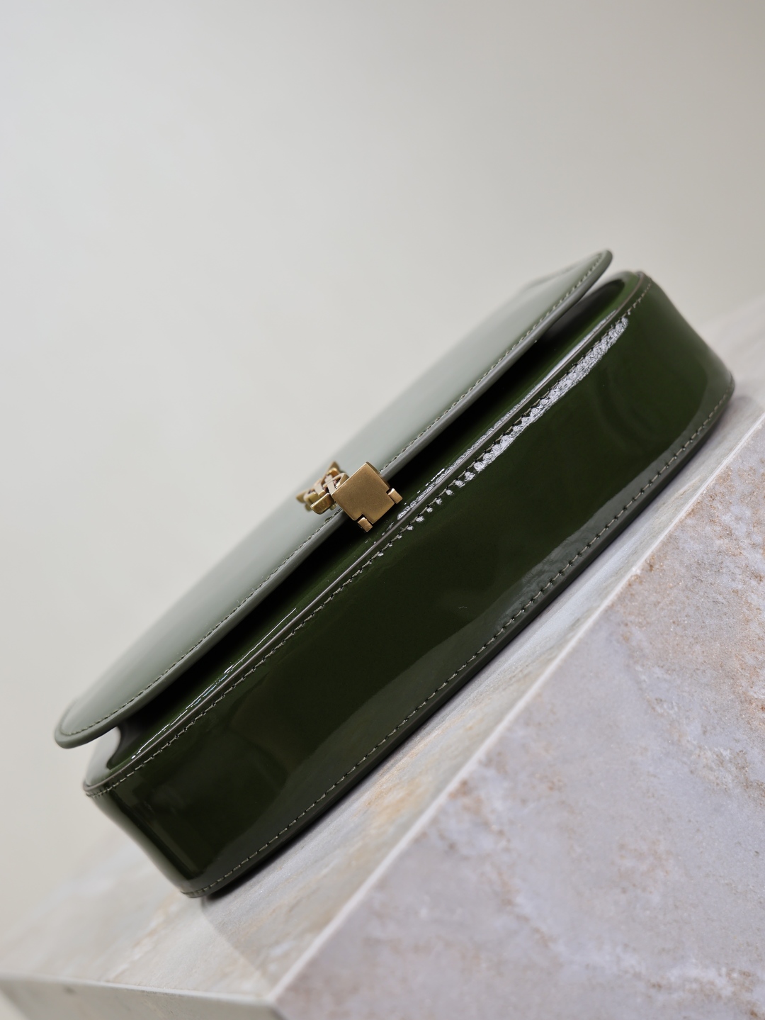 [TOP] Yves Saint Laurent YSL Voltaire Mini Patent Skin Underarms Bags 17.5×13.5×5cm - Green&GWH