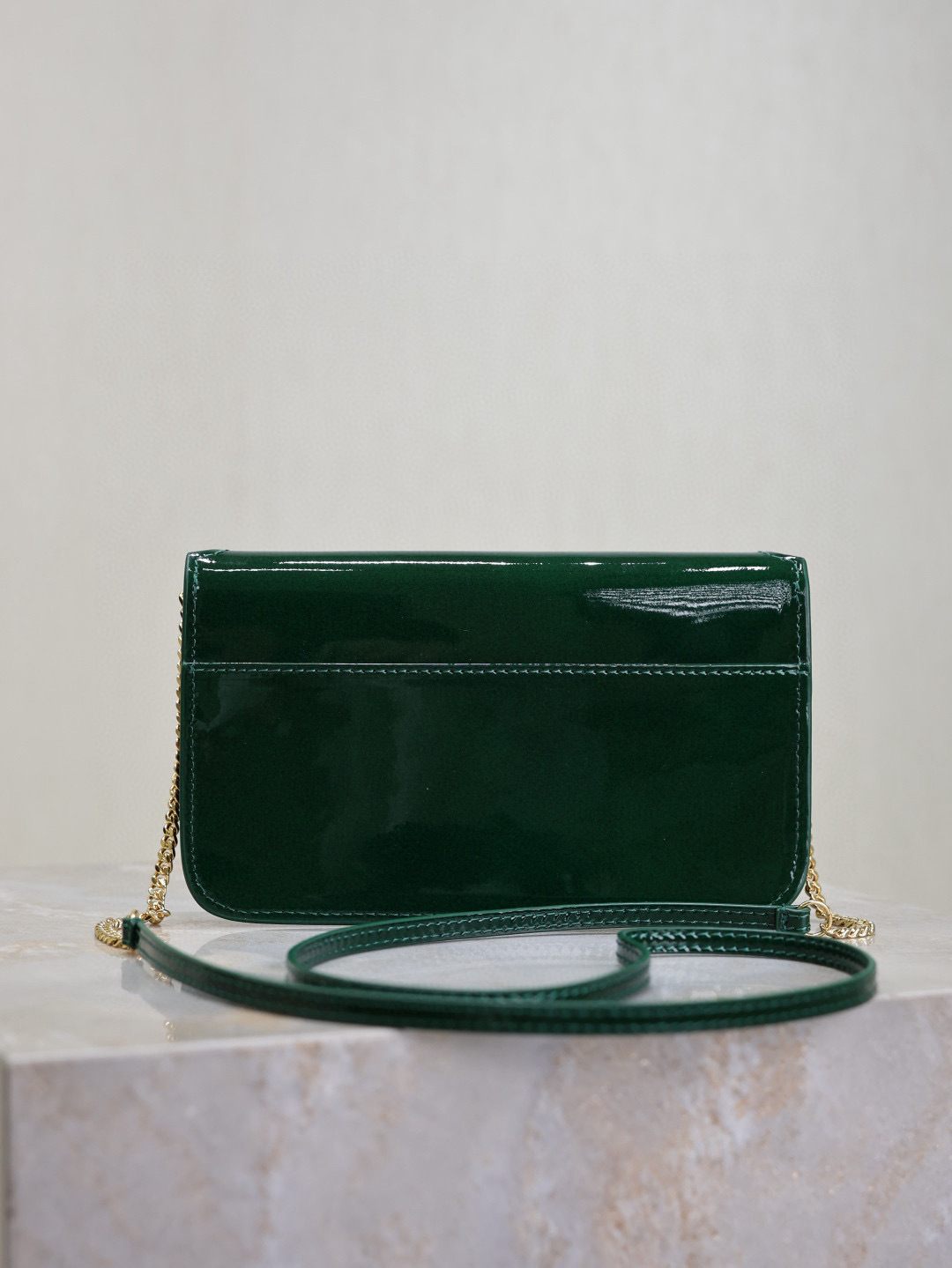 [TOP] Yves Saint Laurent YSL Kate Bag Green Patent Leather Bag18x11x2cm - Green