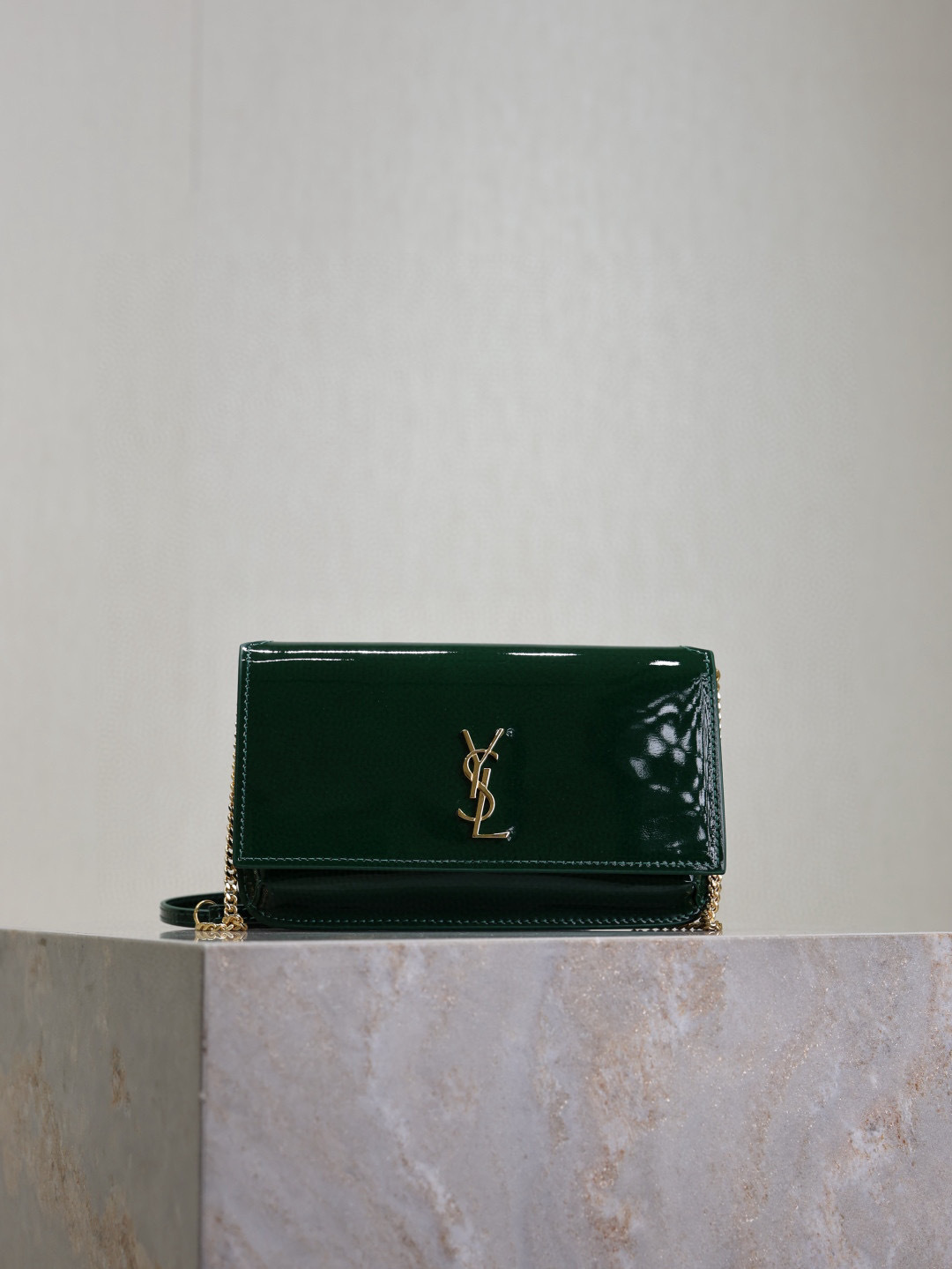 [TOP] Yves Saint Laurent YSL Kate Bag Green Patent Leather Bag18x11x2cm - Green