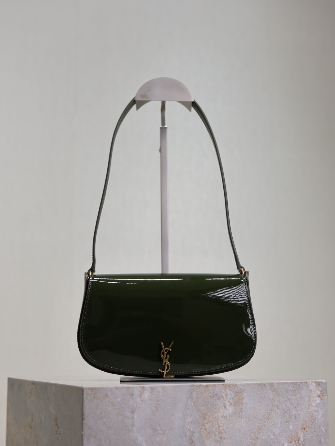 [TOP] Yves Saint Laurent YSL Voltaire Mini Patent Skin Underarms Bags 17.5×13.5×5cm - Green&GWH