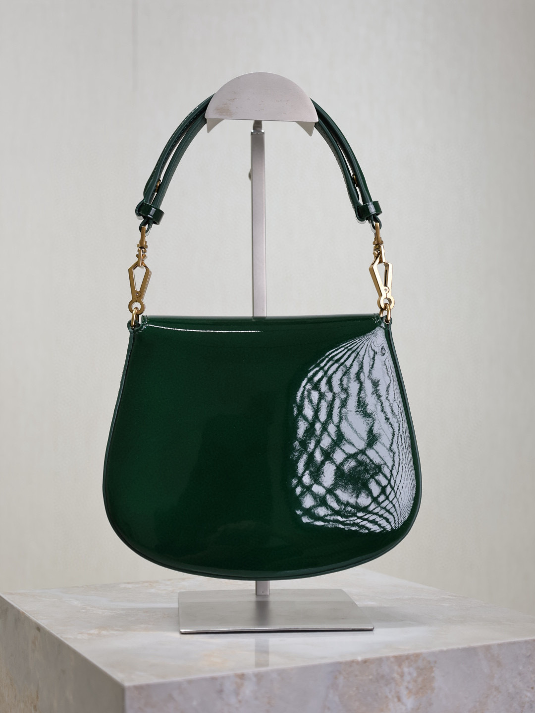 [TOP] Yves Saint Laurent YSL Voltaire Patent Skin Underarms Bags 17.5x21x8cm - Green&GWH