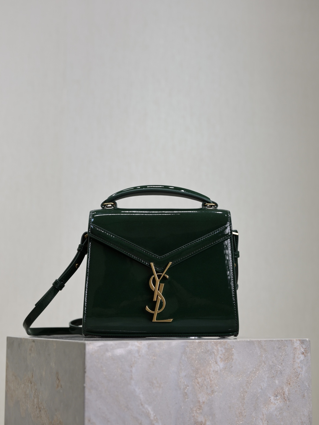 [TOP] Yves Saint Laurent YSL Cassandra Mini Handbag 20×16×7.5cm- Green&GHW