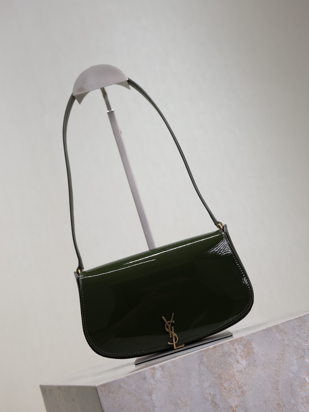 [TOP] Yves Saint Laurent YSL Voltaire Mini Patent Skin Underarms Bags 17.5×13.5×5cm - Green&GWH