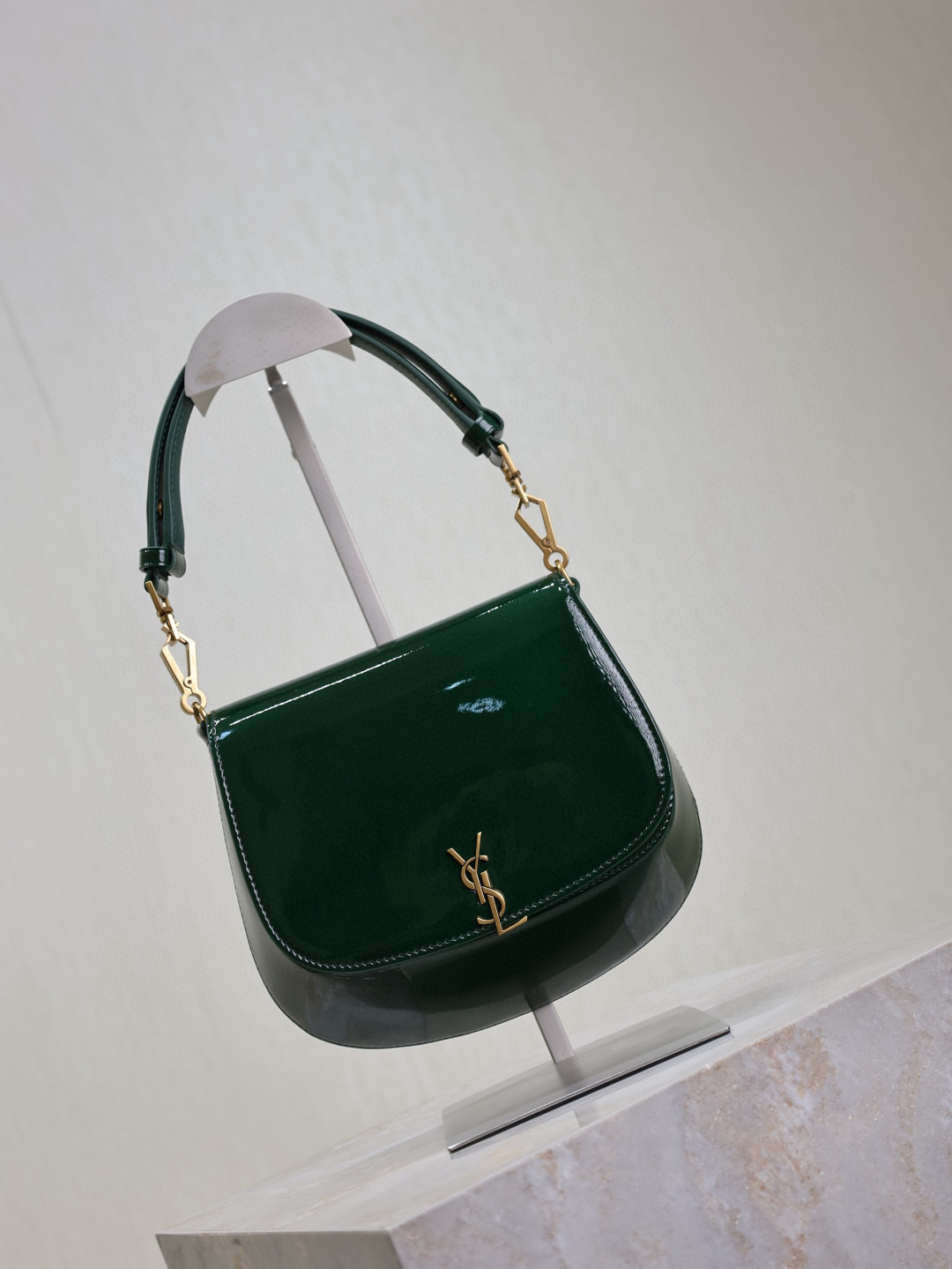 [TOP] Yves Saint Laurent YSL Voltaire Patent Skin Underarms Bags 17.5x21x8cm - Green&GWH