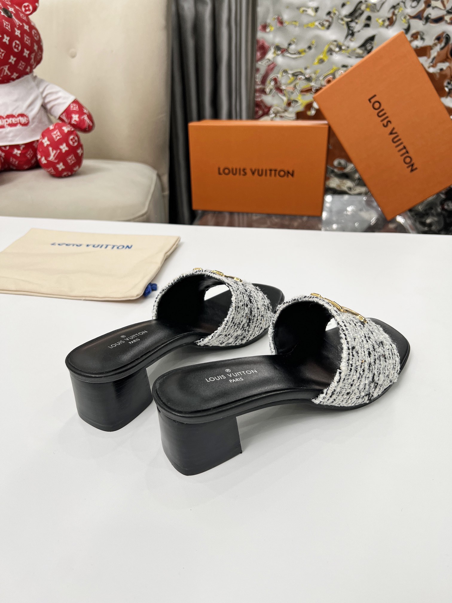 [TOP] Louis Vuitton LV High-Heeled Slippers - 4 Colour