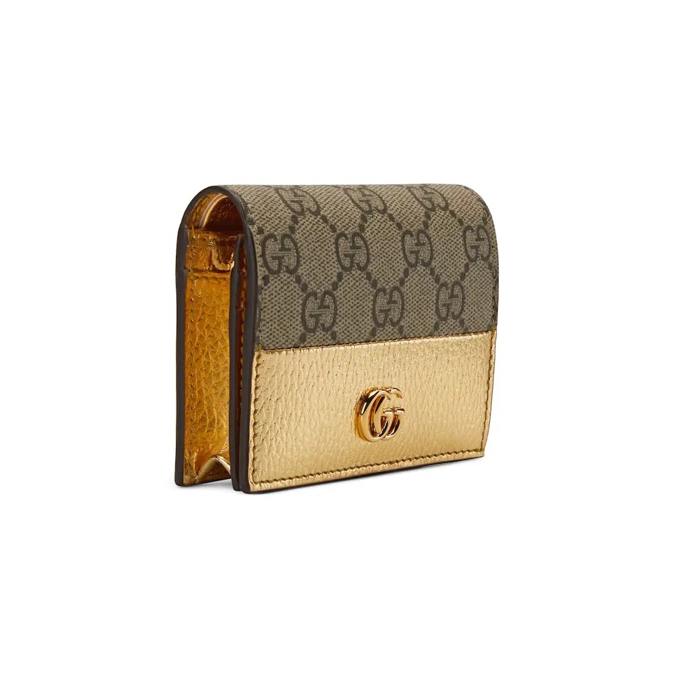 [TOP] GUCCI GG Monogram Wallet 11 x 8.5 x 3 cm -Gold