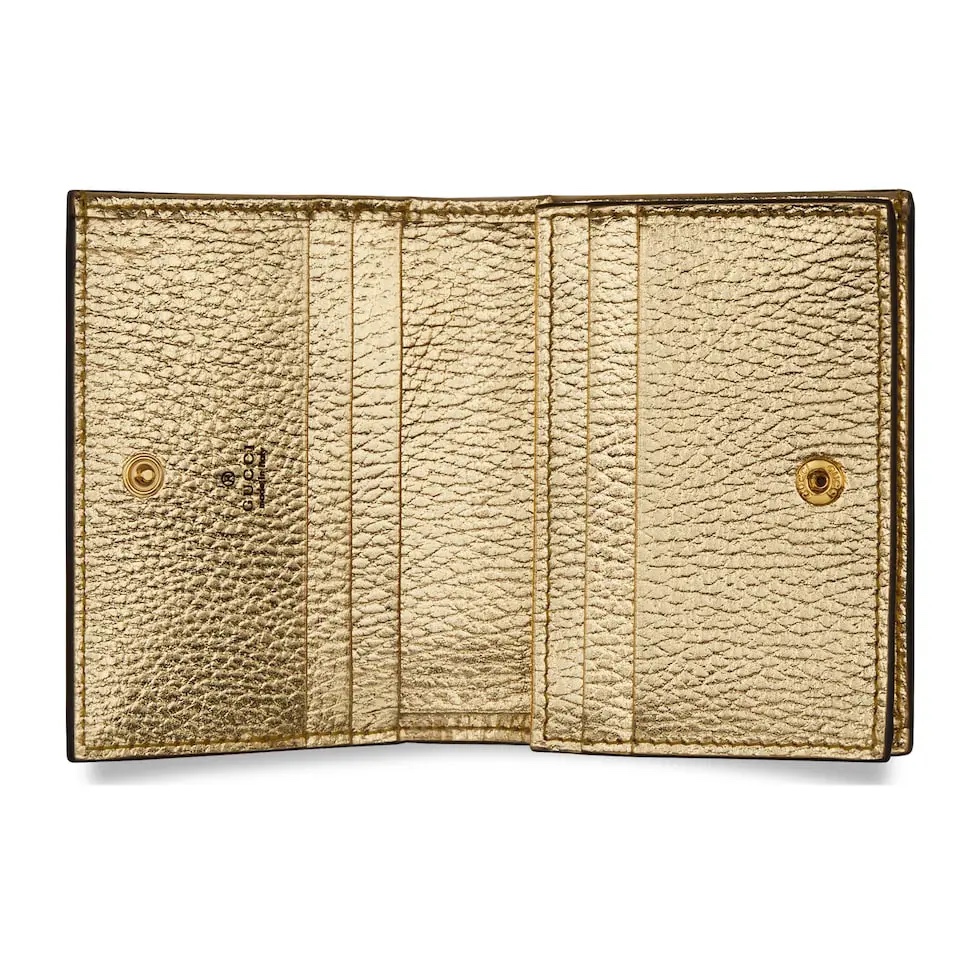 [TOP] GUCCI GG Monogram Wallet 11 x 8.5 x 3 cm -Gold