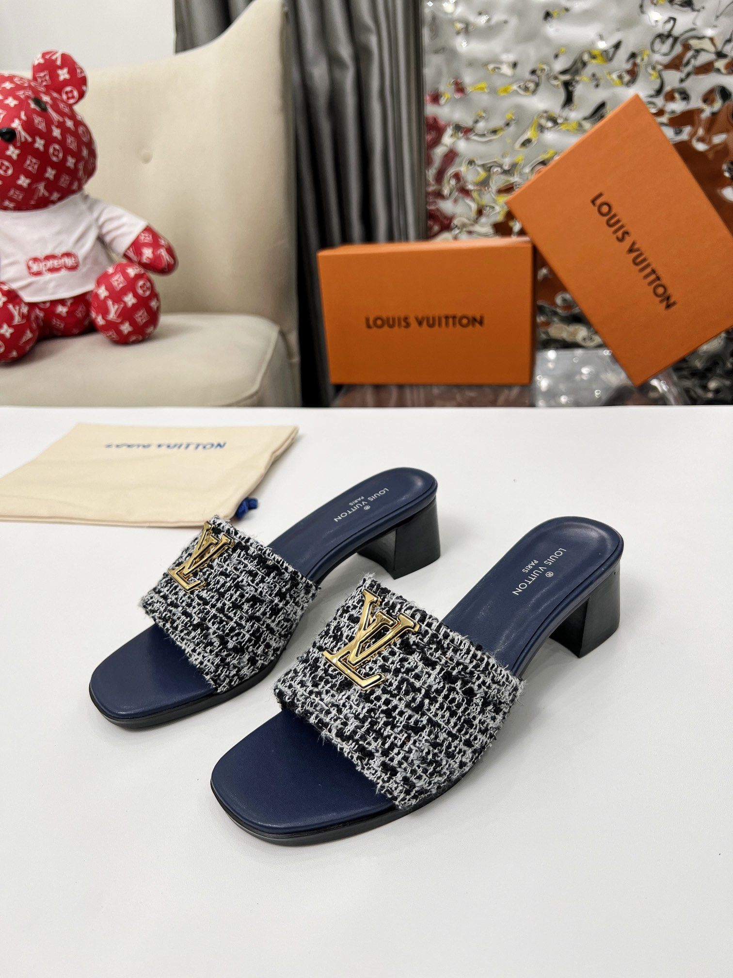 [TOP] Louis Vuitton LV High-Heeled Slippers - 4 Colour