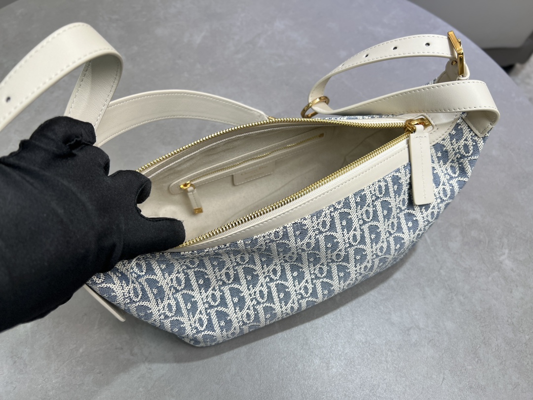 [TOP] Christian Dior D-Journey Bag 25.5×14.5×14cm/33×16×15cm - Light Blue