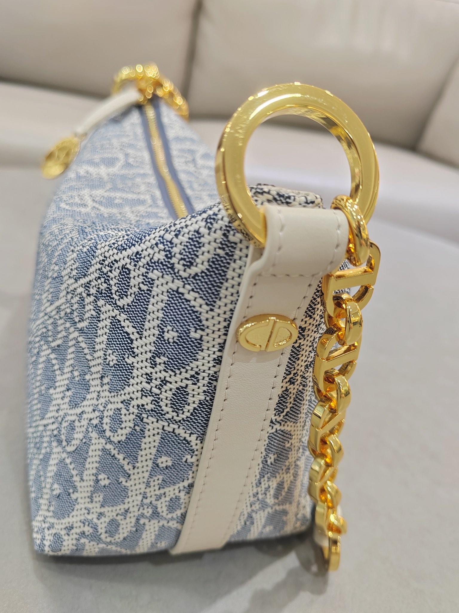 [TOP] Christian Dior Diorstar Hobo Bag 28.5x14.5x10cm - Light Blue