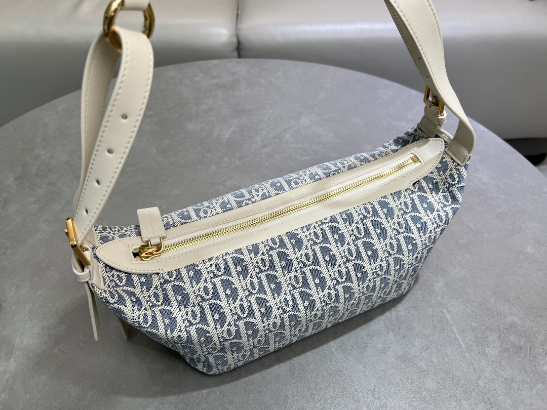 [TOP] Christian Dior D-Journey Bag 25.5×14.5×14cm/33×16×15cm - Light Blue