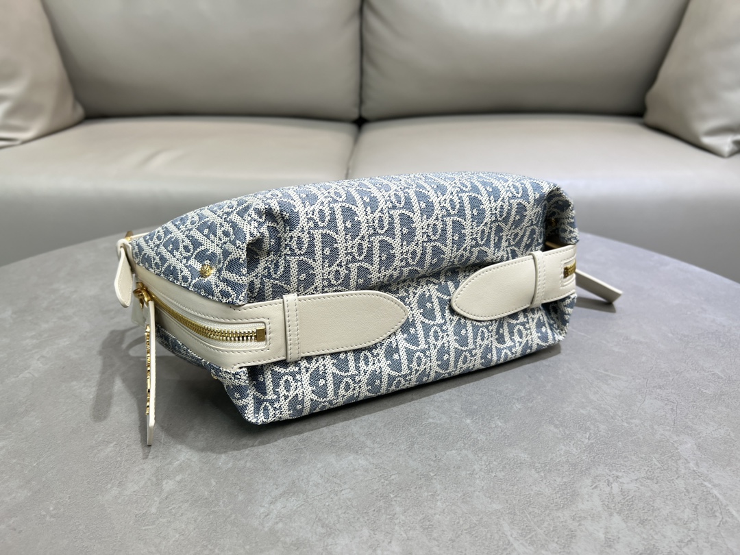 [TOP] Christian Dior D-Journey Bag 25.5×14.5×14cm/33×16×15cm - Light Blue