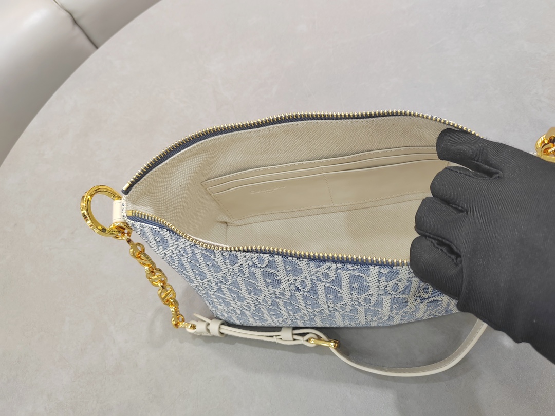 [TOP] Christian Dior Diorstar Hobo Bag 28.5x14.5x10cm - Light Blue