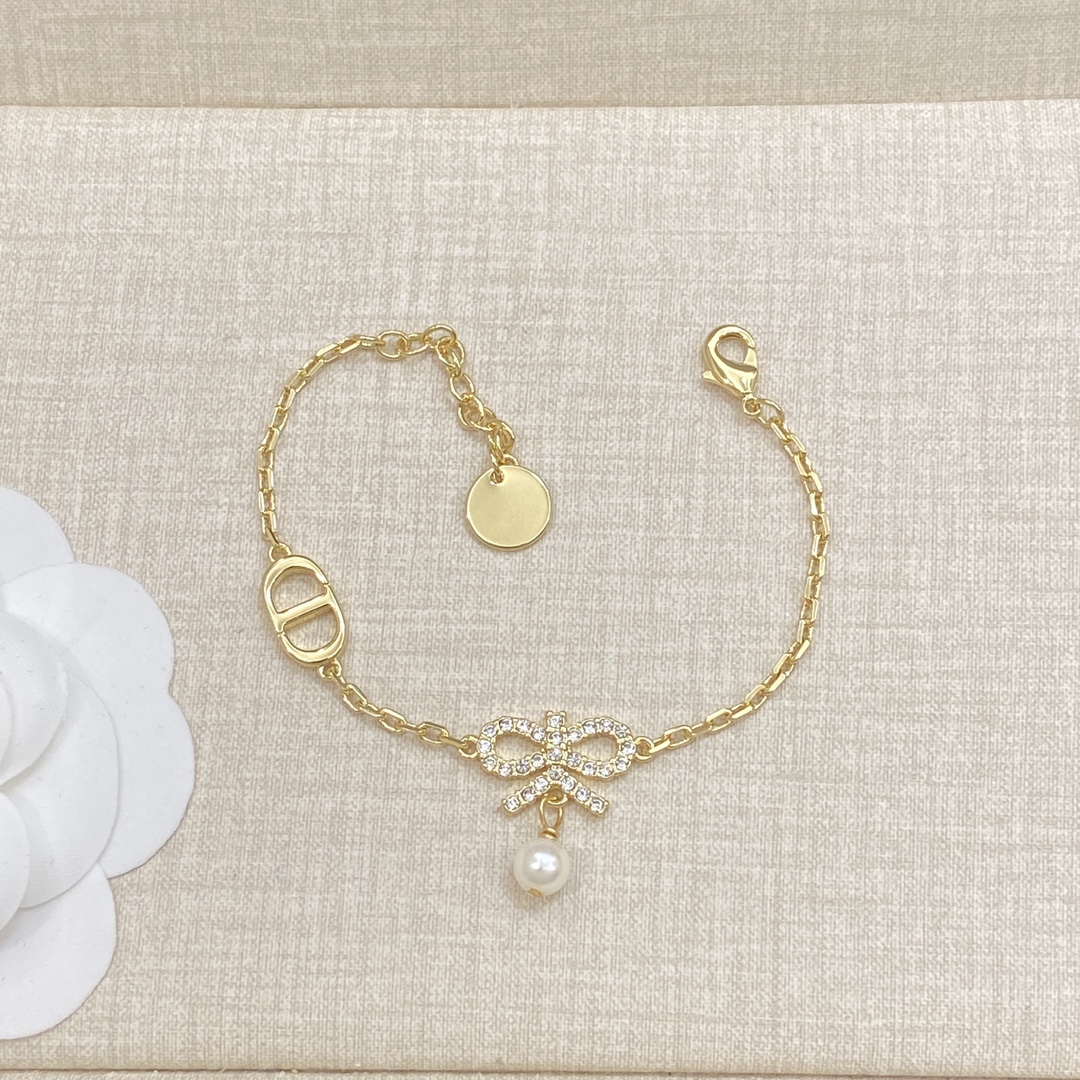 [TOP] Christian Dior Necklace/Bracelet/Earrings/Brooch - Gold