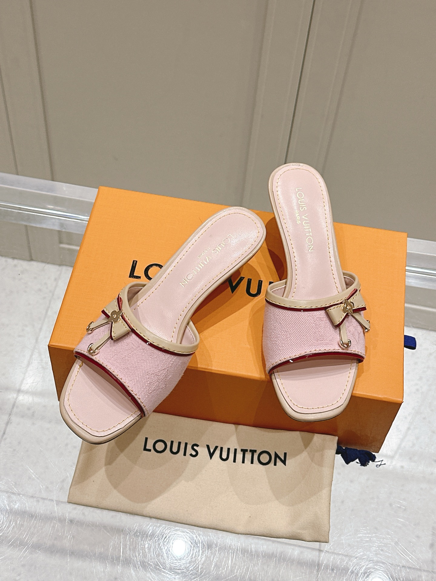 [TOP] Louis Vuitton LV x TM 5.5cm High-Heeled Slippers - 3 Colour
