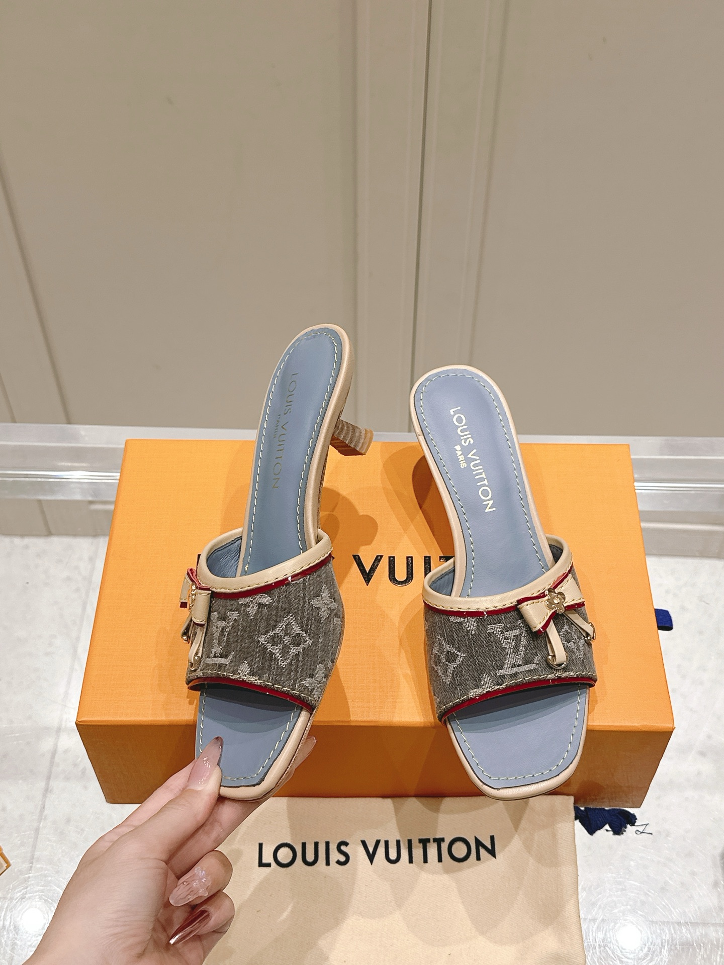 [TOP] Louis Vuitton LV x TM 5.5cm High-Heeled Slippers - 3 Colour