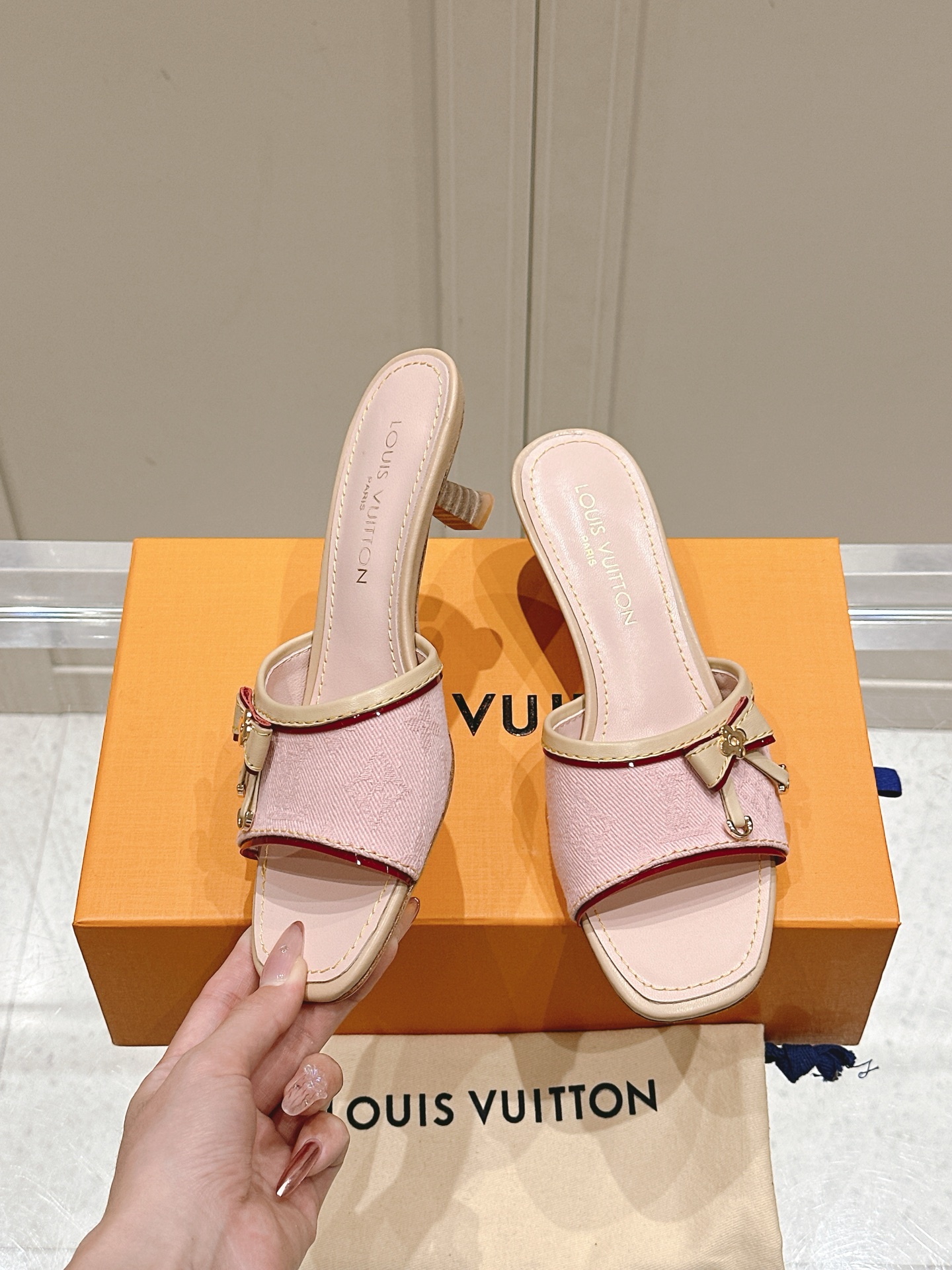 [TOP] Louis Vuitton LV x TM 5.5cm High-Heeled Slippers - 3 Colour