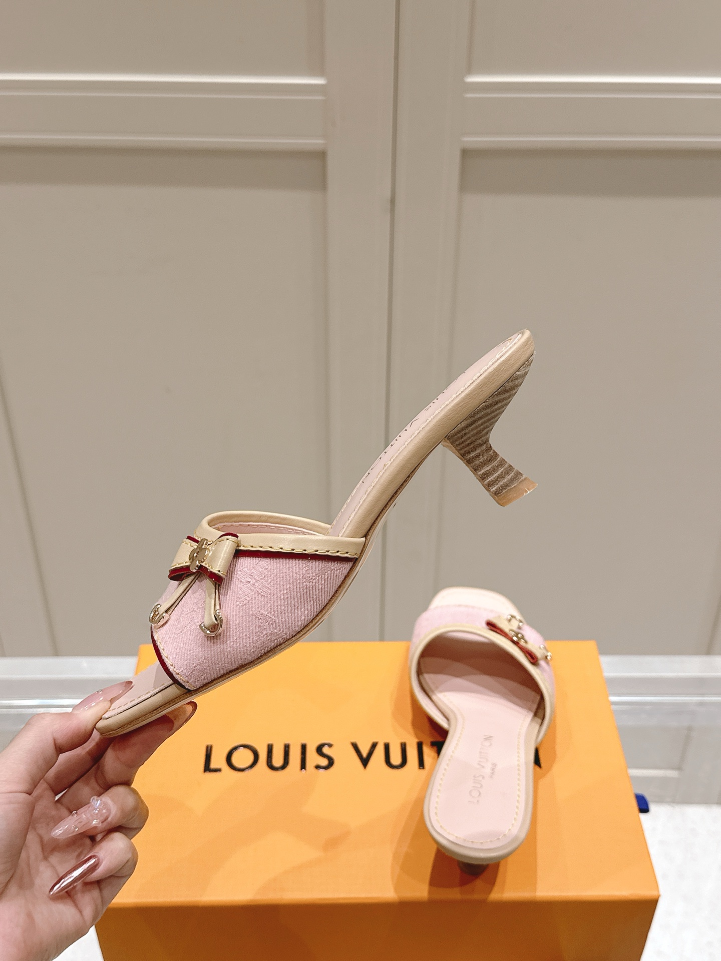 [TOP] Louis Vuitton LV x TM 5.5cm High-Heeled Slippers - 3 Colour