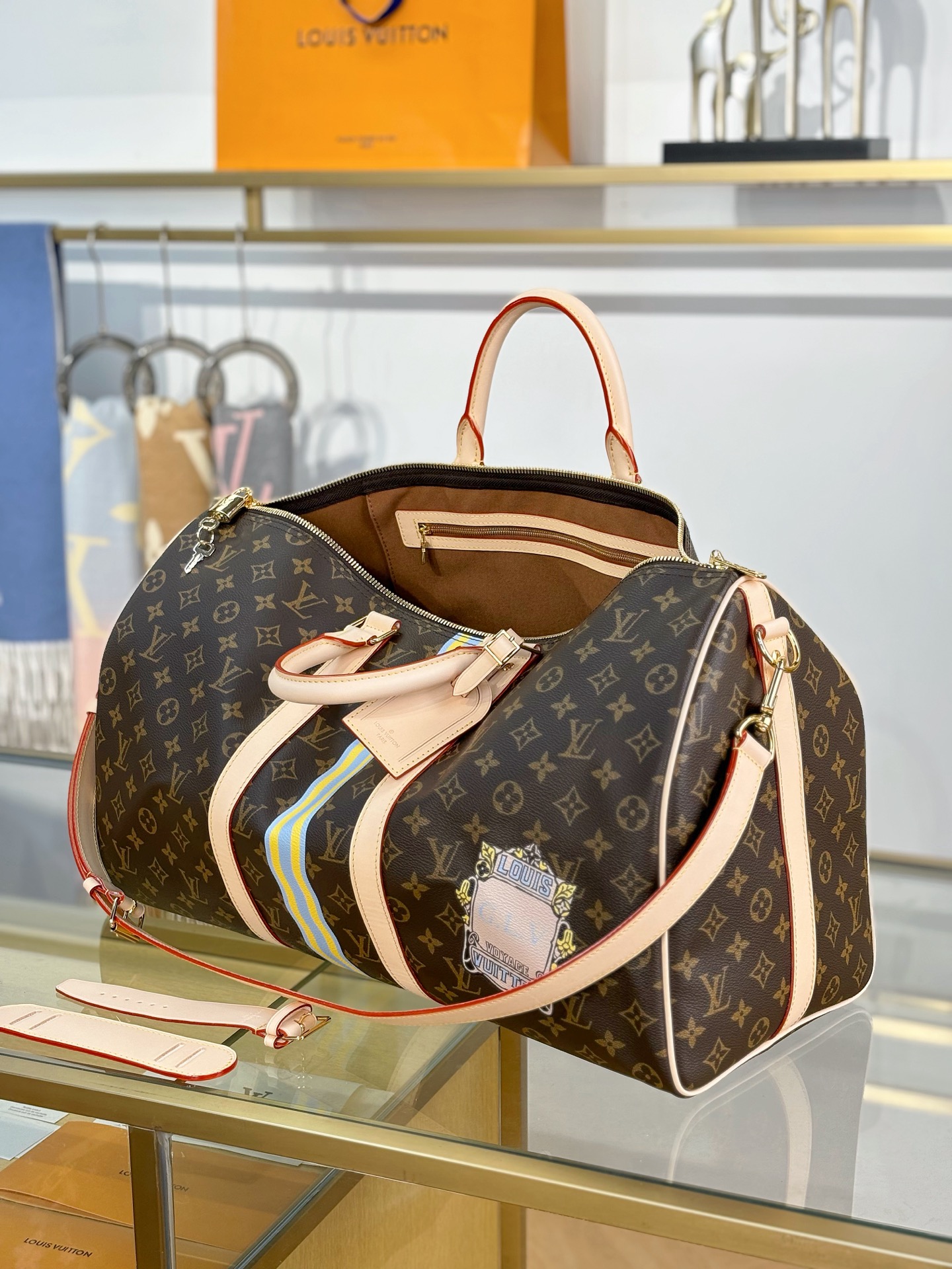 [TOP] Louis Vuitton LV Keepall Bandouliere Travel Bag 50x29x23cm - Brown